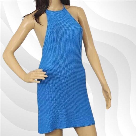 2/$30 NWOT Bardot Crochet High Neck Halter Mini Dress Size L | Elegant & Chic - Picture 2 of 6